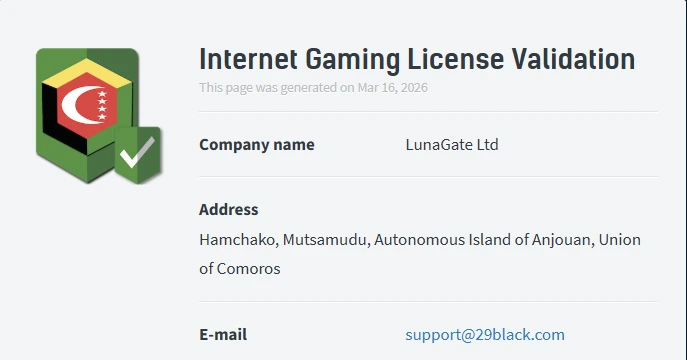 29black casino licence